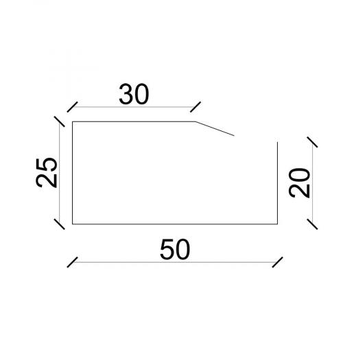 Querschnitt der Firstleiste für Stehfalzblech FixClick in RAL7016 Anthrazit - Dient als Abstandhalter im Firstbereich.